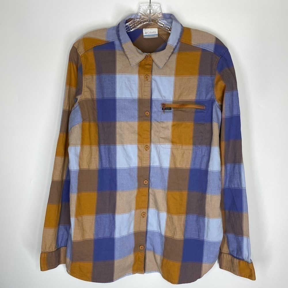 Columbia Women's Anytime Casual™ Stretch Blue Button Up Shirt 1804361 XL